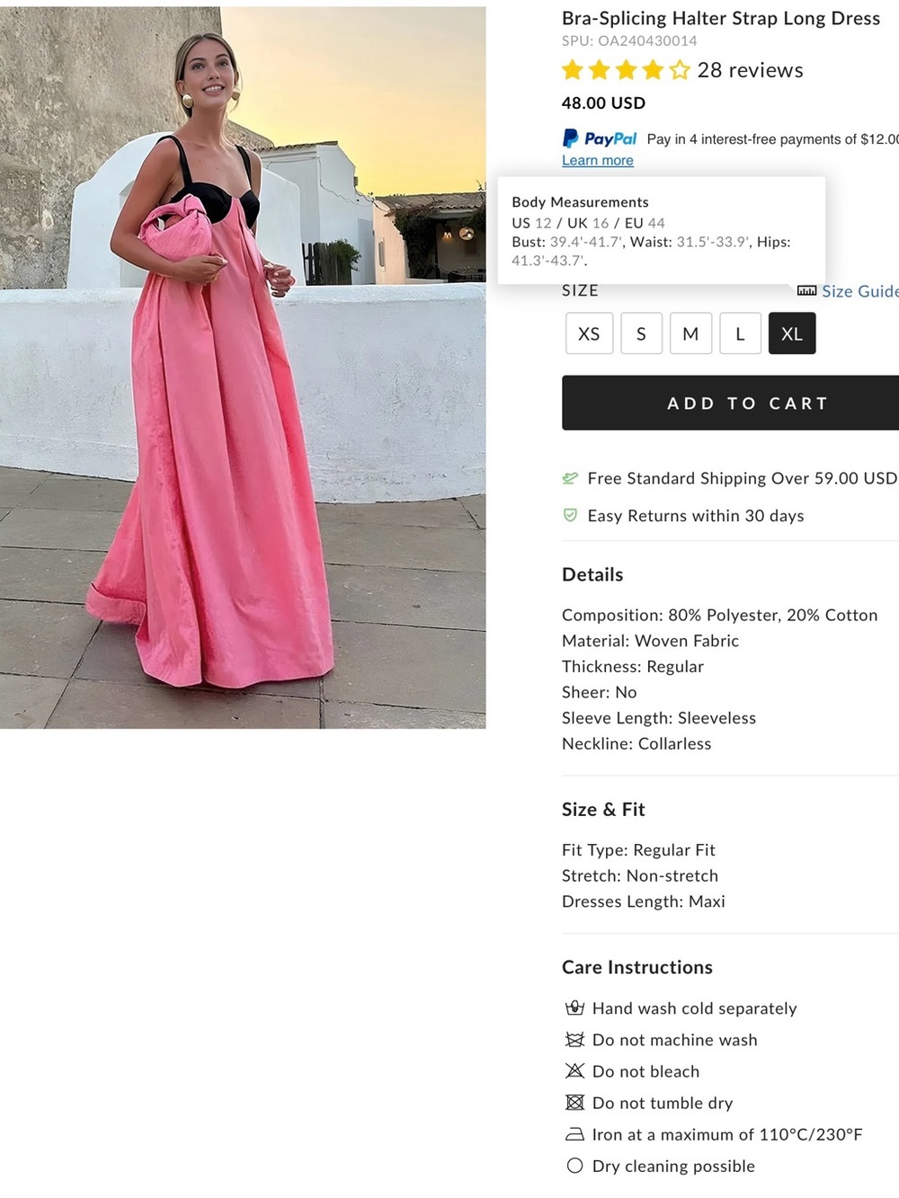 Commense Bra-Splicing Halter Strap Long Dress - XL - Picture 2 of 6